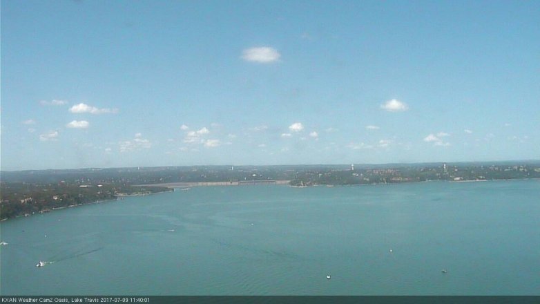 Lake Travis webcam, July 9, 2017 10:45 AM CT