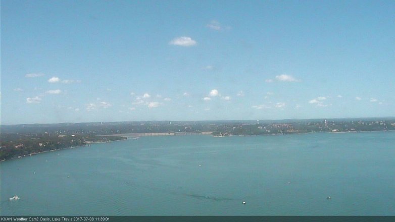 Lake Travis webcam, July 9, 2017 10:55 AM CT