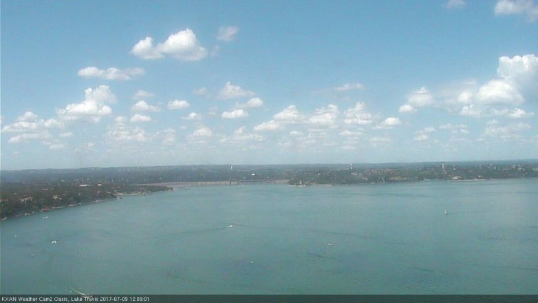 Lake Travis webcam, July 9, 2017 11:25 AM CT