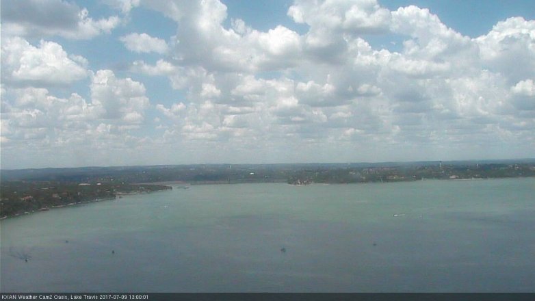 Lake Travis webcam, July 9, 2017 12:25 PM CT