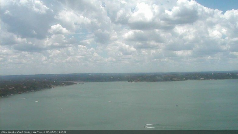 Lake Travis webcam, July 9, 2017 12:45 PM CT