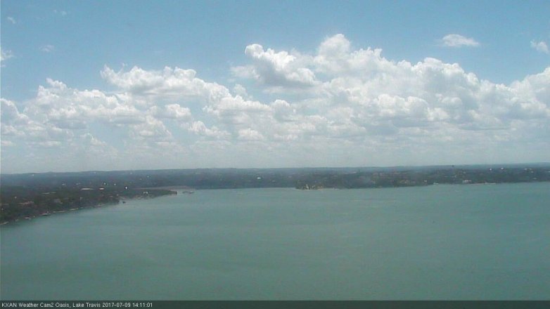 Lake Travis webcam, July 9, 2017 1:20 PM CT