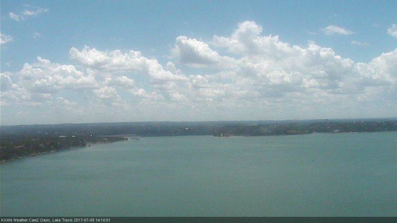 Lake Travis webcam, July 9, 2017 1:35 PM CT