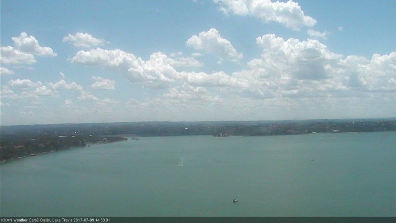 Lake Travis webcam, July 9, 2017 1:40 PM CT