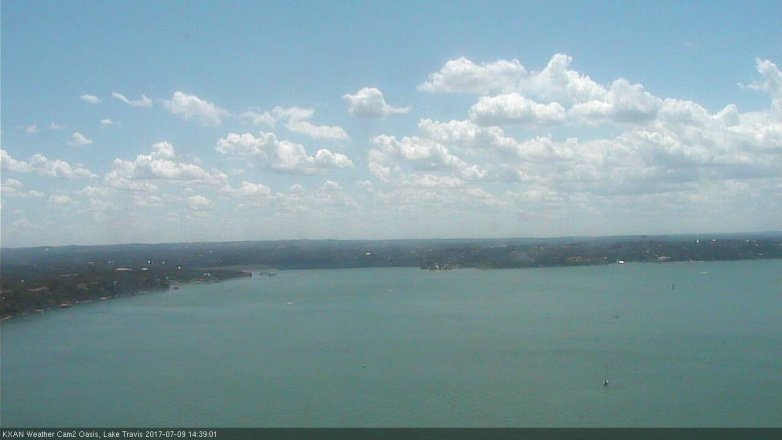 Lake Travis webcam, July 9, 2017 1:45 PM CT