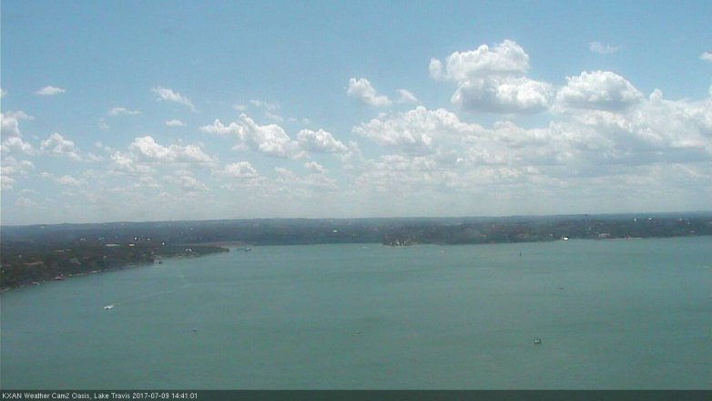 Lake Travis webcam, July 9, 2017 1:55 PM CT