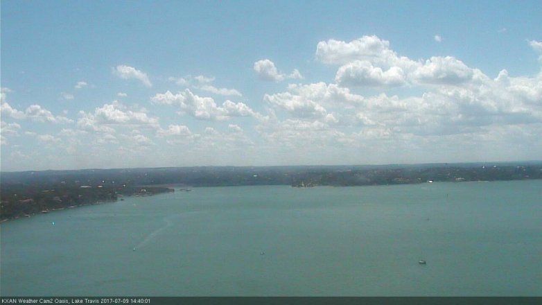 Lake Travis webcam, July 9, 2017 2:05 PM CT