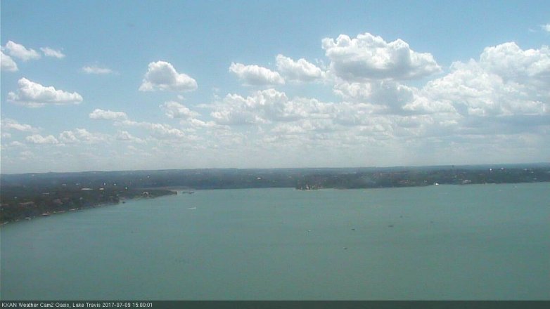 Lake Travis webcam, July 9, 2017 2:15 PM CT