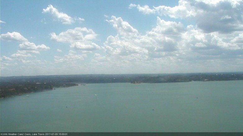 Lake Travis webcam, July 9, 2017 2:20 PM CT
