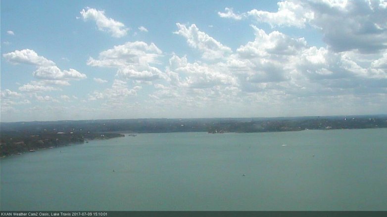 Lake Travis webcam, July 9, 2017 2:25 PM CT