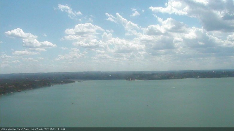 Lake Travis webcam, July 9, 2017 2:35 PM CT