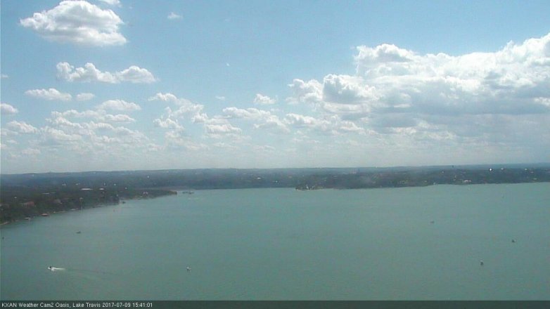 Lake Travis webcam, July 9, 2017 3:05 PM CT