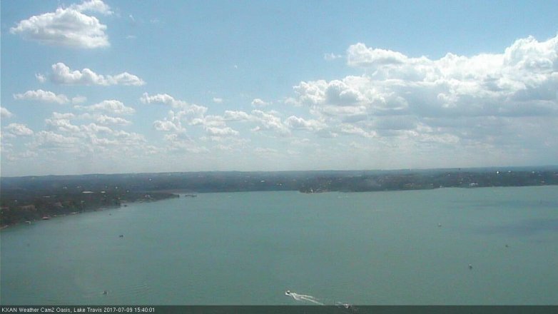 Lake Travis webcam, July 9, 2017 3:10 PM CT