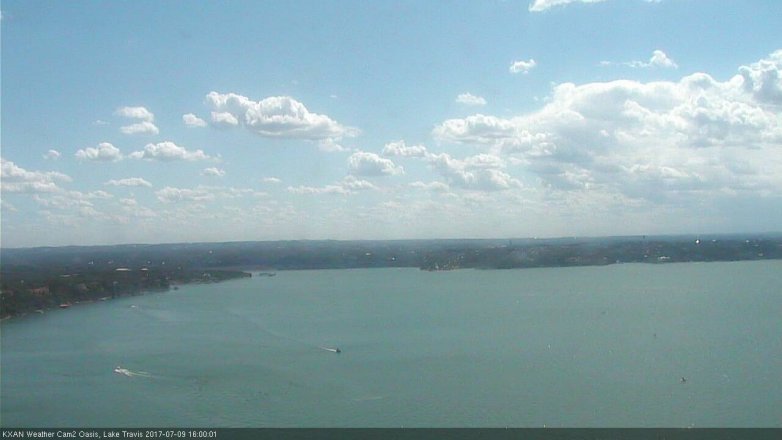 Lake Travis webcam, July 9, 2017 3:20 PM CT