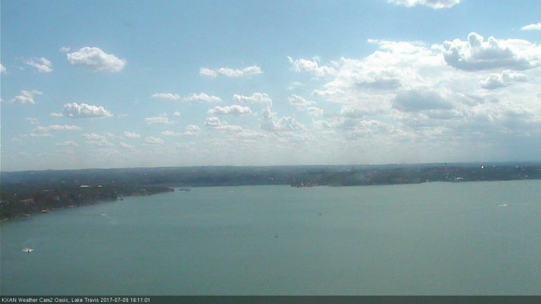 Lake Travis webcam, July 9, 2017 3:35 PM CT