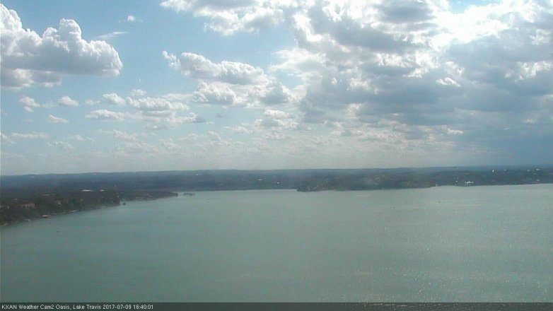 Lake Travis webcam, July 9, 2017 3:55 PM CT