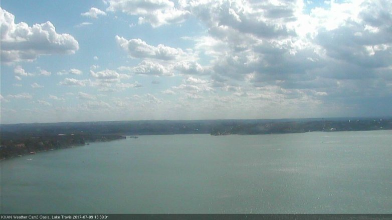 Lake Travis webcam, July 9, 2017 4:00 PM CT