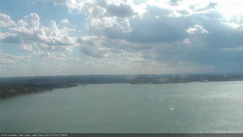 Lake Travis webcam, July 9, 2017 4:05 PM CT