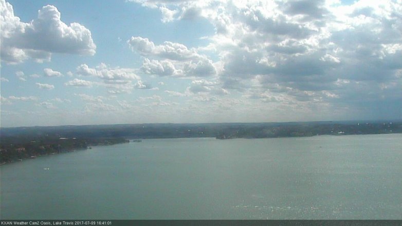 Lake Travis webcam, July 9, 2017 4:10 PM CT