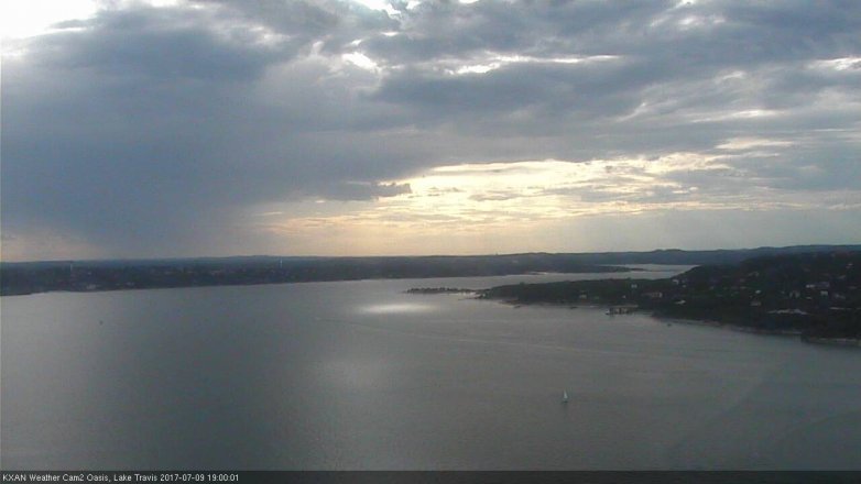 Lake Travis webcam, July 9, 2017 6:20 PM CT