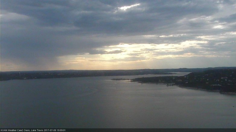 Lake Travis webcam, July 9, 2017 6:40 PM CT