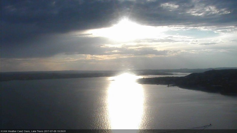 Lake Travis webcam, July 9, 2017 6:50 PM CT