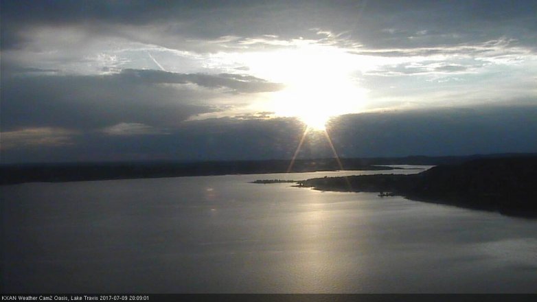 Lake Travis webcam, July 9, 2017 7:20 PM CT