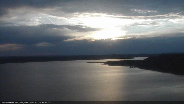 Lake Travis webcam, July 9, 2017 7:25 PM CT