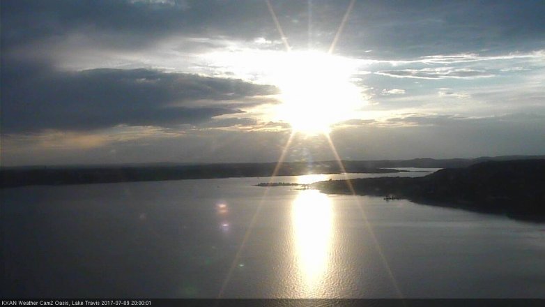 Lake Travis webcam, July 9, 2017 7:30 PM CT