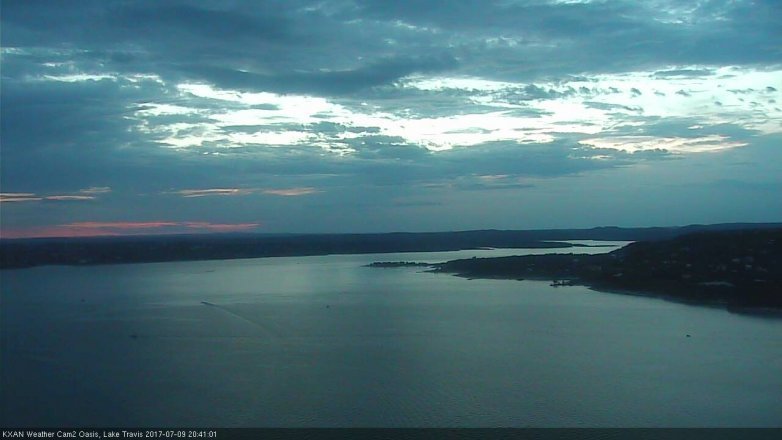 Lake Travis webcam, July 9, 2017 7:50 PM CT
