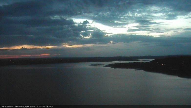 Lake Travis webcam, July 9, 2017 8:05 PM CT