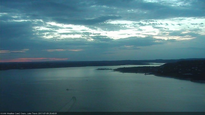 Lake Travis webcam, July 9, 2017 8:10 PM CT