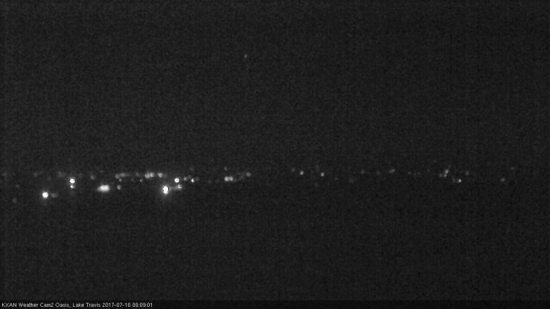 Lake Travis webcam, July 9, 2017 11:20 PM CT