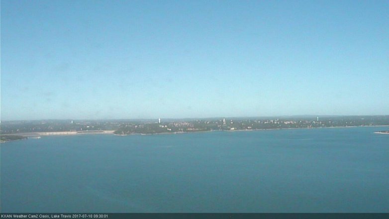 Lake Travis webcam, July 10, 2017 9:00 AM CT