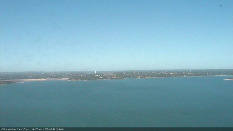 Lake Travis webcam, July 10, 2017 9:05 AM CT