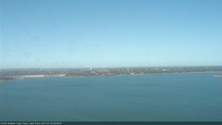 Lake Travis webcam, July 10, 2017 9:10 AM CT
