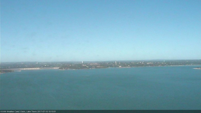 Lake Travis webcam, July 10, 2017 9:25 AM CT