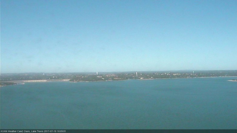 Lake Travis webcam, July 10, 2017 9:30 AM CT