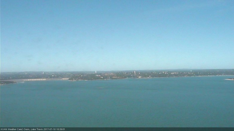 Lake Travis webcam, July 10, 2017 9:55 AM CT