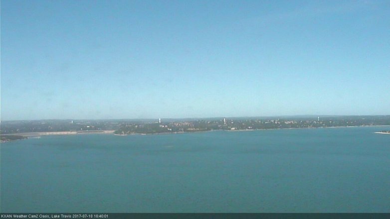 Lake Travis webcam, July 10, 2017 10:05 AM CT