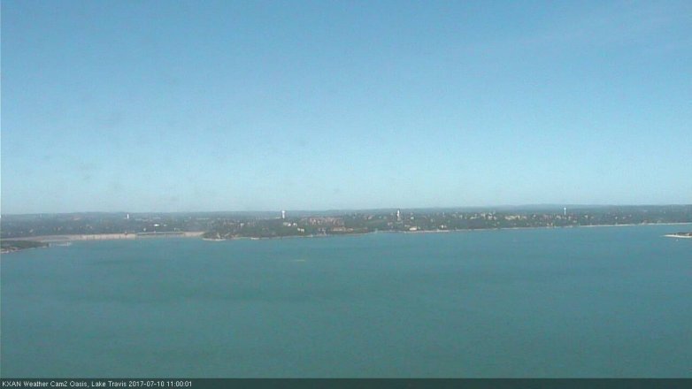 Lake Travis webcam, July 10, 2017 10:10 AM CT