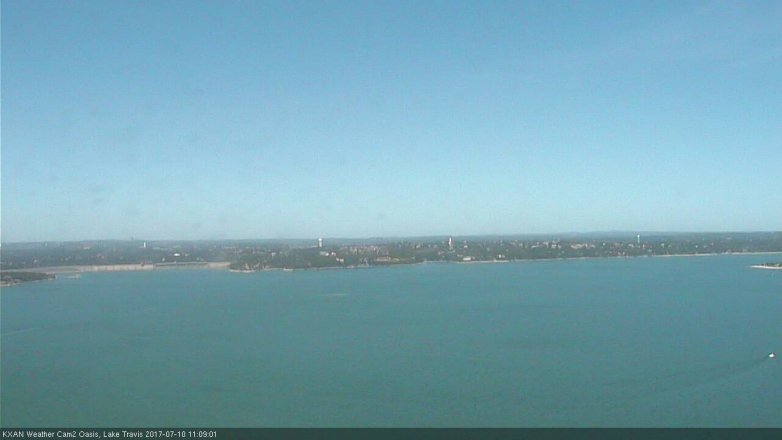 Lake Travis webcam, July 10, 2017 10:25 AM CT