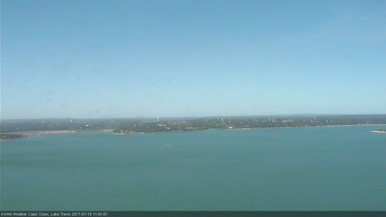 Lake Travis webcam, July 10, 2017 10:50 AM CT