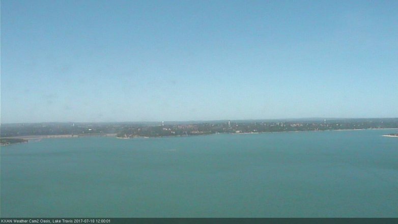 Lake Travis webcam, July 10, 2017 11:05 AM CT