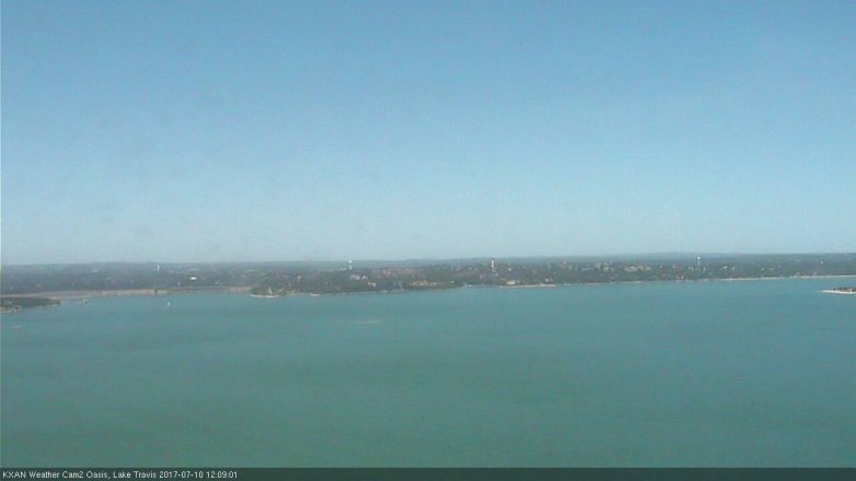 Lake Travis webcam, July 10, 2017 11:15 AM CT