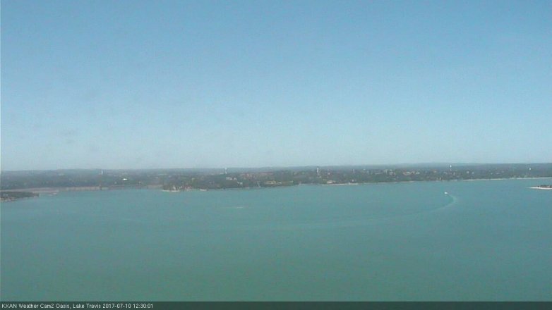 Lake Travis webcam, July 10, 2017 11:45 AM CT