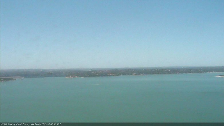 Lake Travis webcam, July 10, 2017 12:30 PM CT