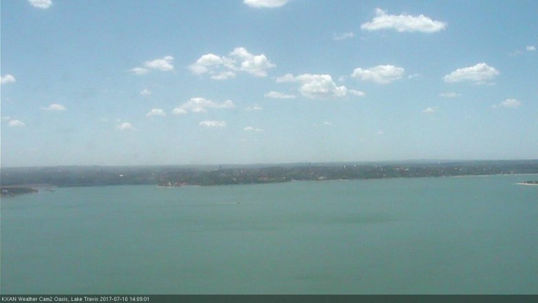 Lake Travis webcam, July 10, 2017 1:35 PM CT