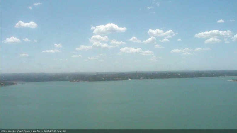 Lake Travis webcam, July 10, 2017 1:45 PM CT