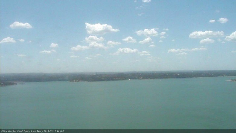 Lake Travis webcam, July 10, 2017 1:55 PM CT